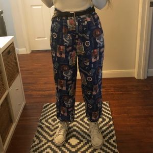 Womens vintage print trousers (M)
